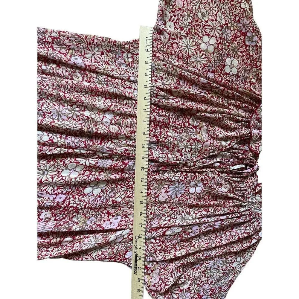 Free People Feeling Groovy maxi‎ dress in floral print size S Red